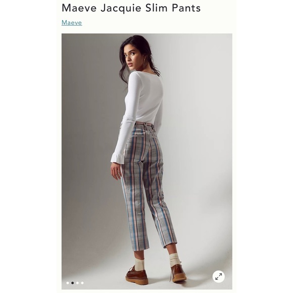 Anthropologie Maeve Jacquie Slim Trouser {Blue Motif} pants sz. 4. Nwot - Picture 3 of 15